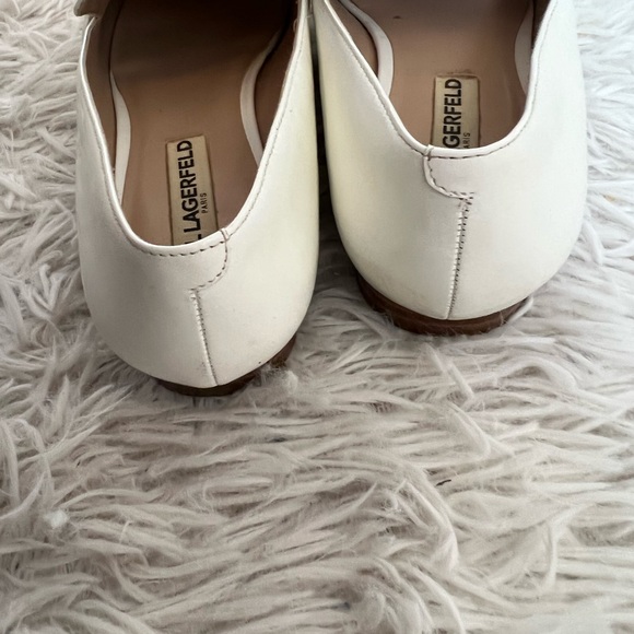 Karl Lagerfeld White Gold Bow Loafers fits like an 8- donating 10/10 - Picture 6 of 8